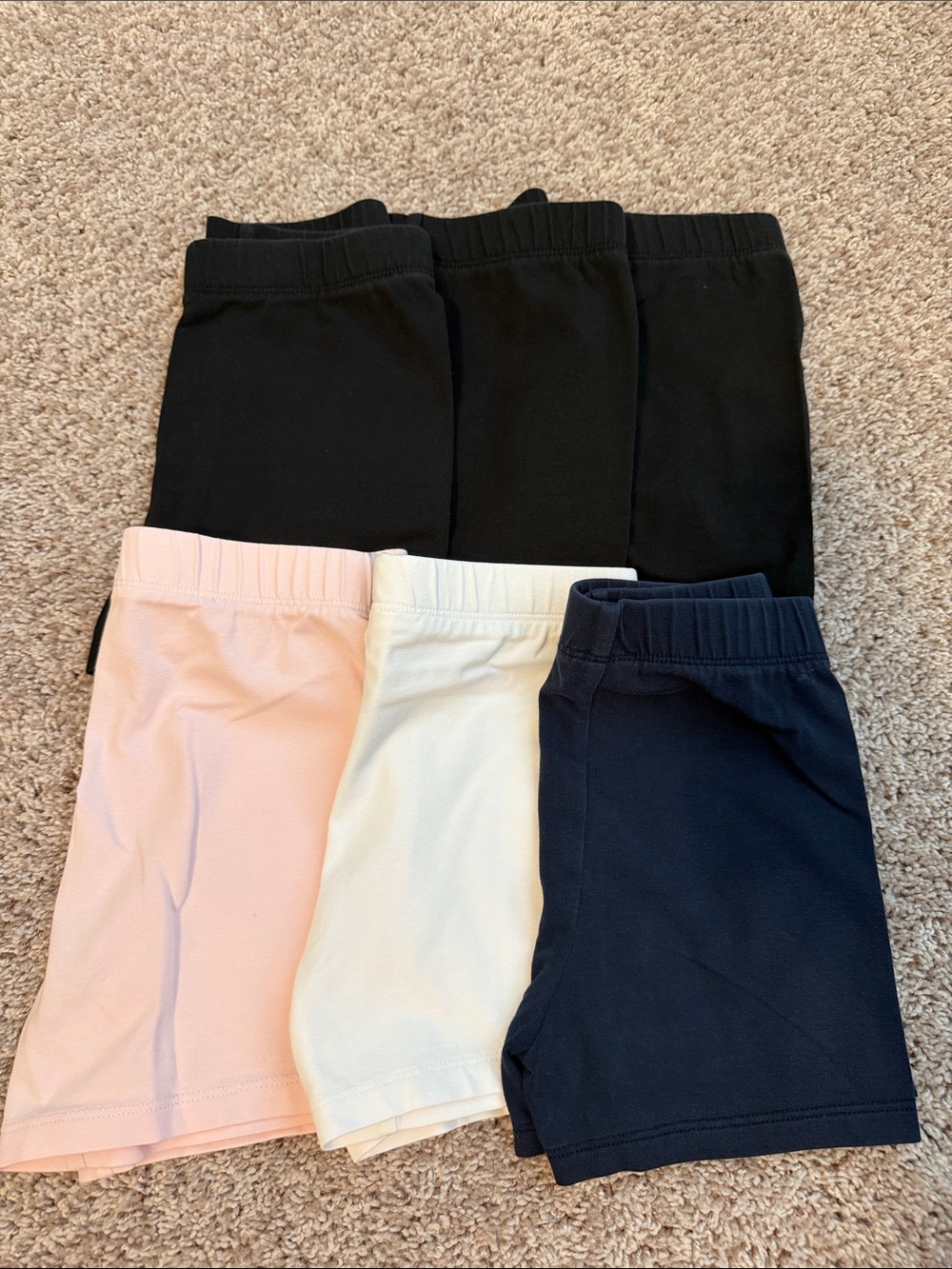 Girls' Stretch Everyday Shorts - Black, Light Pink, White, Navy
